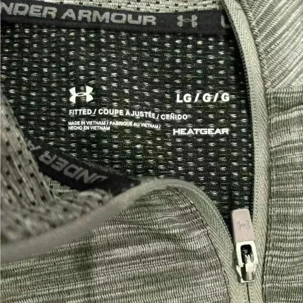 Men’s 1/4 Zip Under Armour Heat Gear Pullover Size L Light Gray - Picture 3 of 3